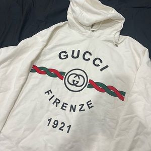 Authentic Cotton 'Gucci Firenze 1921' hooded sweatshirt